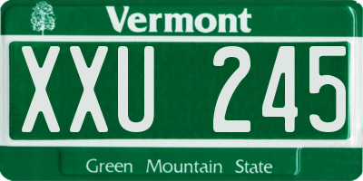 VT license plate XXU245