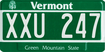 VT license plate XXU247