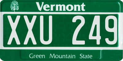 VT license plate XXU249