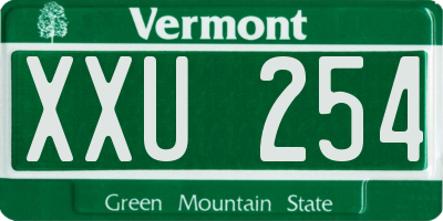 VT license plate XXU254