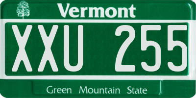VT license plate XXU255