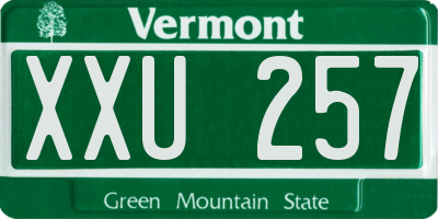VT license plate XXU257