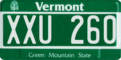 VT license plate XXU260