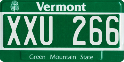 VT license plate XXU266