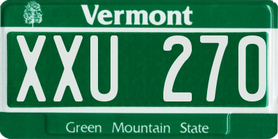 VT license plate XXU270