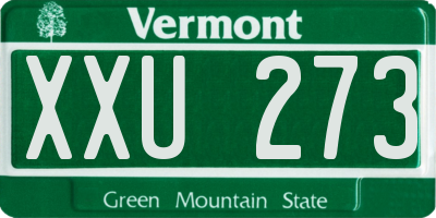 VT license plate XXU273
