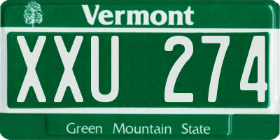 VT license plate XXU274