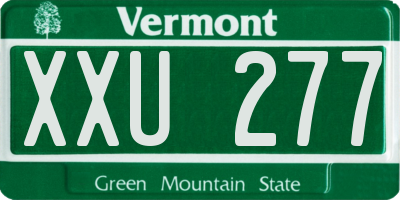 VT license plate XXU277