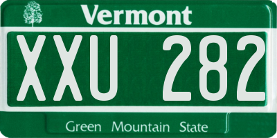 VT license plate XXU282