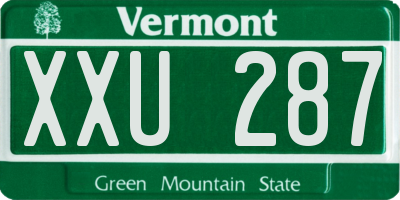 VT license plate XXU287