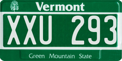 VT license plate XXU293