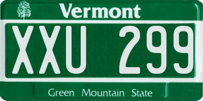 VT license plate XXU299