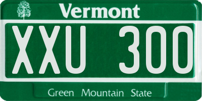 VT license plate XXU300