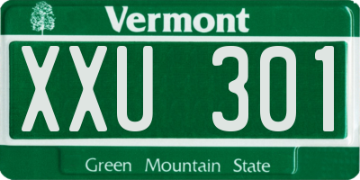 VT license plate XXU301