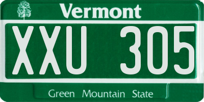 VT license plate XXU305