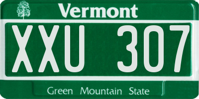 VT license plate XXU307