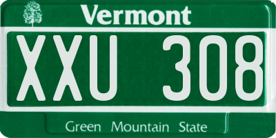 VT license plate XXU308