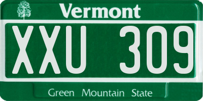 VT license plate XXU309