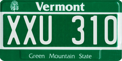 VT license plate XXU310
