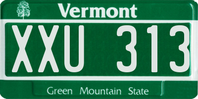 VT license plate XXU313