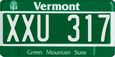 VT license plate XXU317