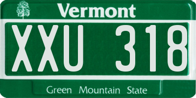 VT license plate XXU318