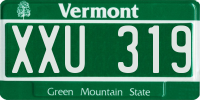 VT license plate XXU319