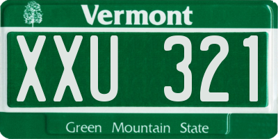 VT license plate XXU321