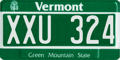 VT license plate XXU324