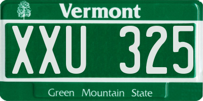 VT license plate XXU325