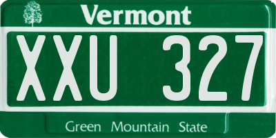 VT license plate XXU327