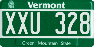VT license plate XXU328