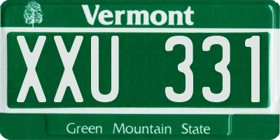 VT license plate XXU331