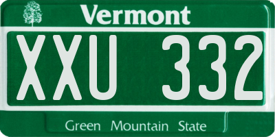 VT license plate XXU332