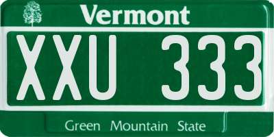 VT license plate XXU333