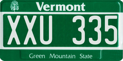 VT license plate XXU335