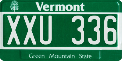 VT license plate XXU336