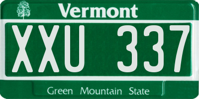 VT license plate XXU337