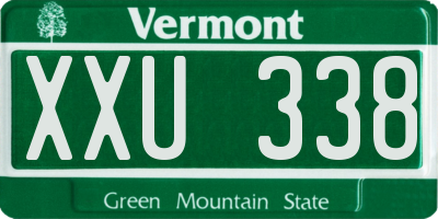 VT license plate XXU338