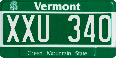 VT license plate XXU340