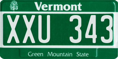 VT license plate XXU343