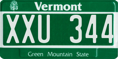 VT license plate XXU344