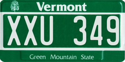 VT license plate XXU349