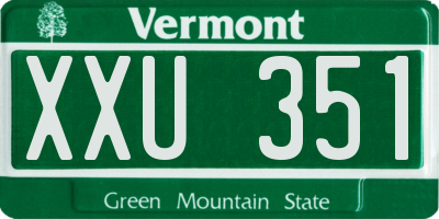 VT license plate XXU351