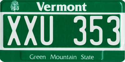VT license plate XXU353