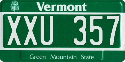 VT license plate XXU357