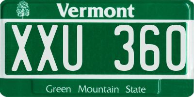 VT license plate XXU360