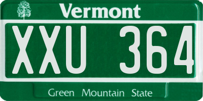 VT license plate XXU364