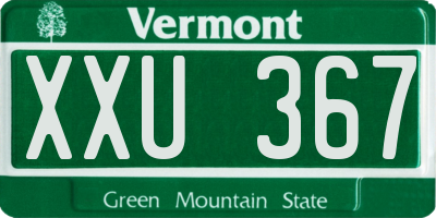 VT license plate XXU367