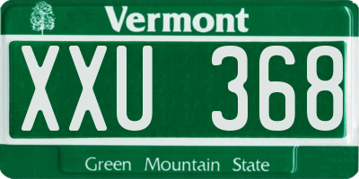 VT license plate XXU368